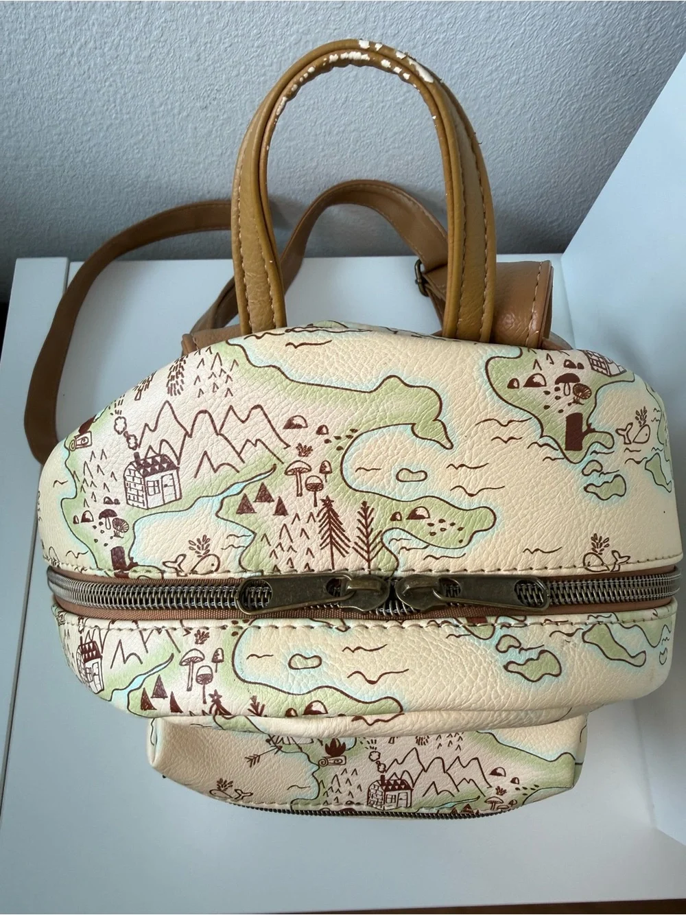 Disney Loungefly Peter Pan Neverland Map Mini Backpack Skull Rock Tinker Bell